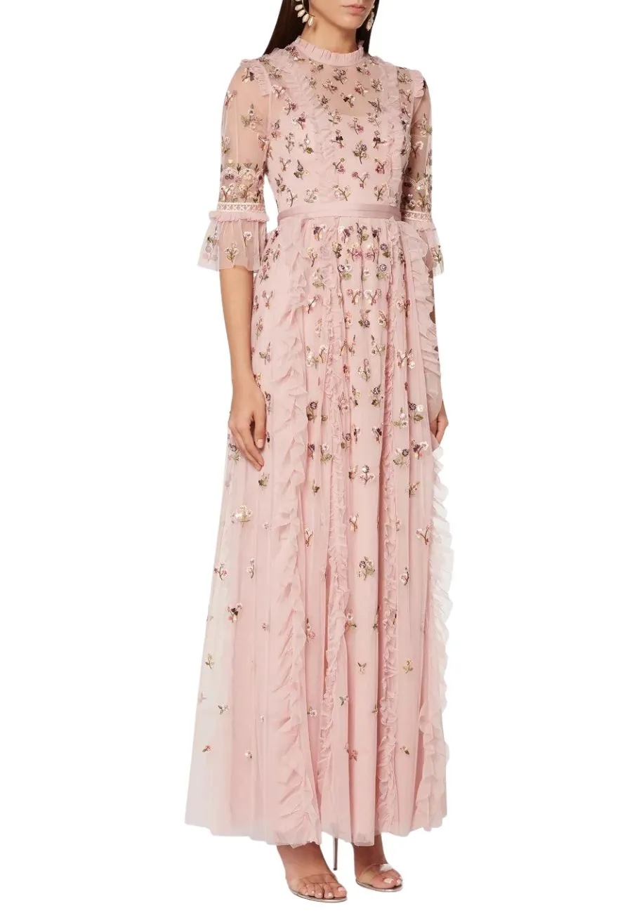 Blush Rococo Ditsy Embellished Gown