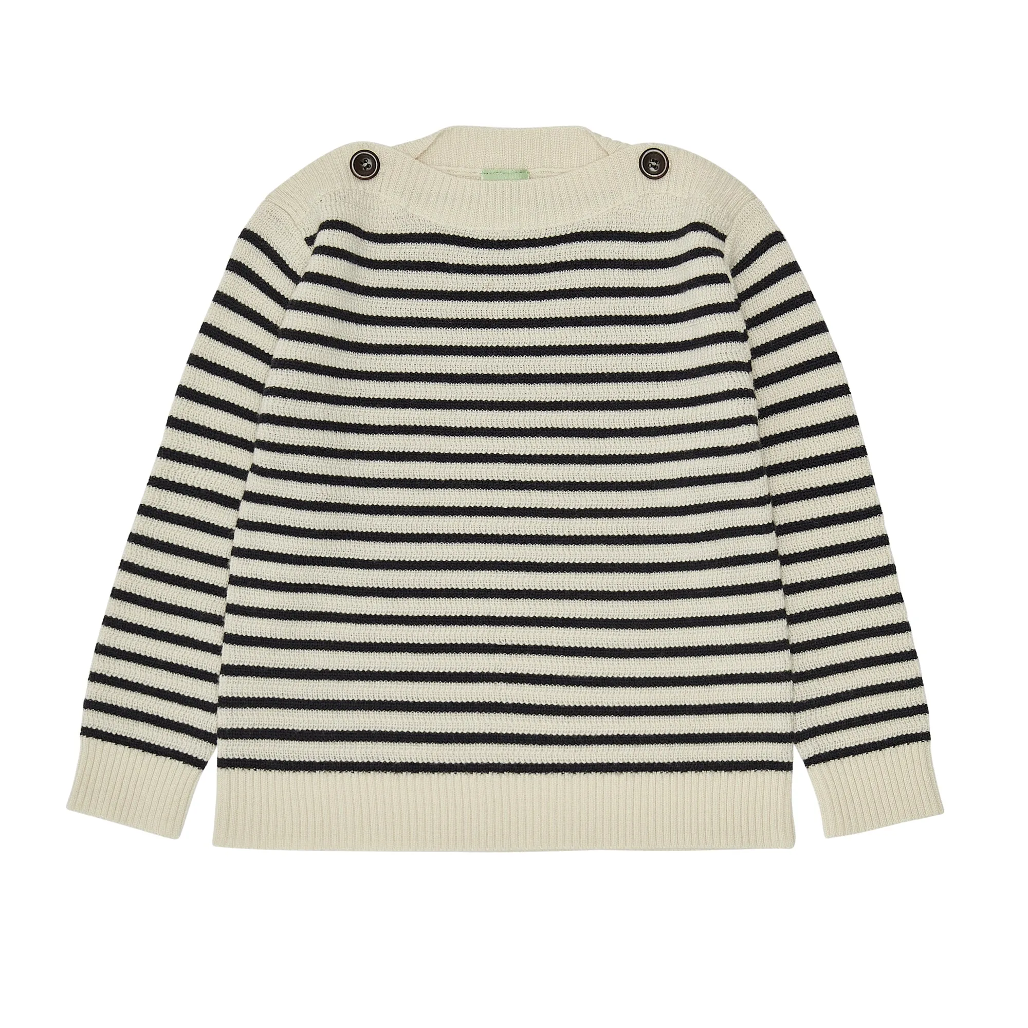 Boatneck trui - ecru/dark navy - FUB