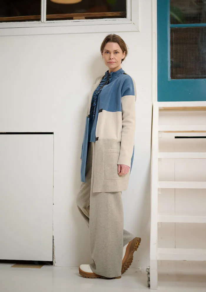 CARDIGAN PATCH - 7161 - DUSTY BLUE/KIT/SAND