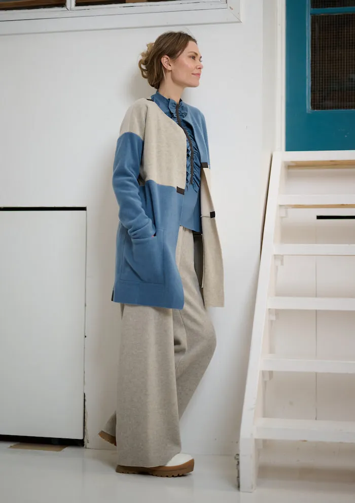 CARDIGAN PATCH - 7161 - DUSTY BLUE/KIT/SAND