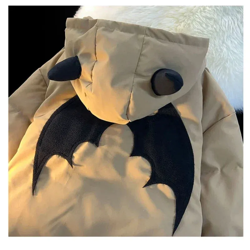 Chicmy-Couples Winter Devil Bread Clothing Casual Hooded Jacket Embroidered Cotton-padded Y2K Jackets Coats New Jacket In Winter 2023