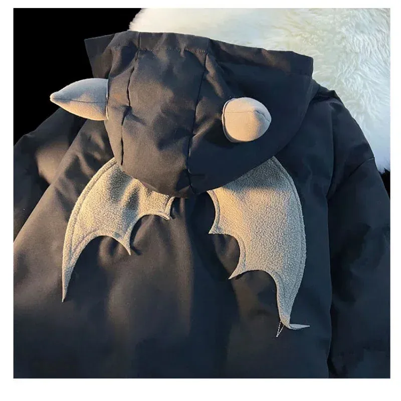 Chicmy-Couples Winter Devil Bread Clothing Casual Hooded Jacket Embroidered Cotton-padded Y2K Jackets Coats New Jacket In Winter 2023