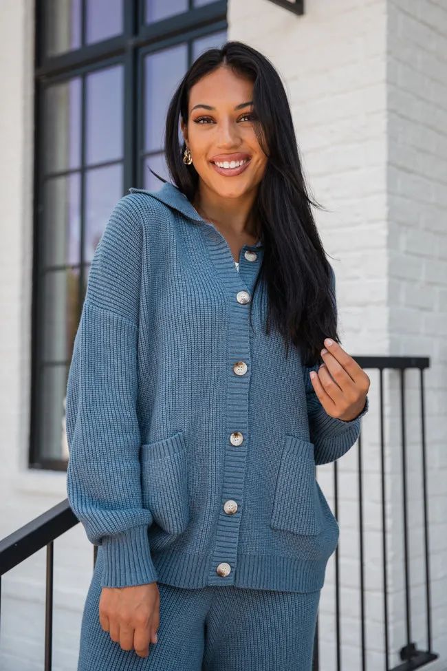 Colorado Trip Navy Collared Cardigan FINAL SALE