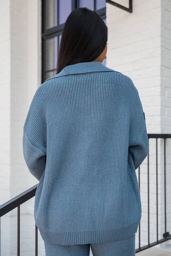 Colorado Trip Navy Collared Cardigan FINAL SALE