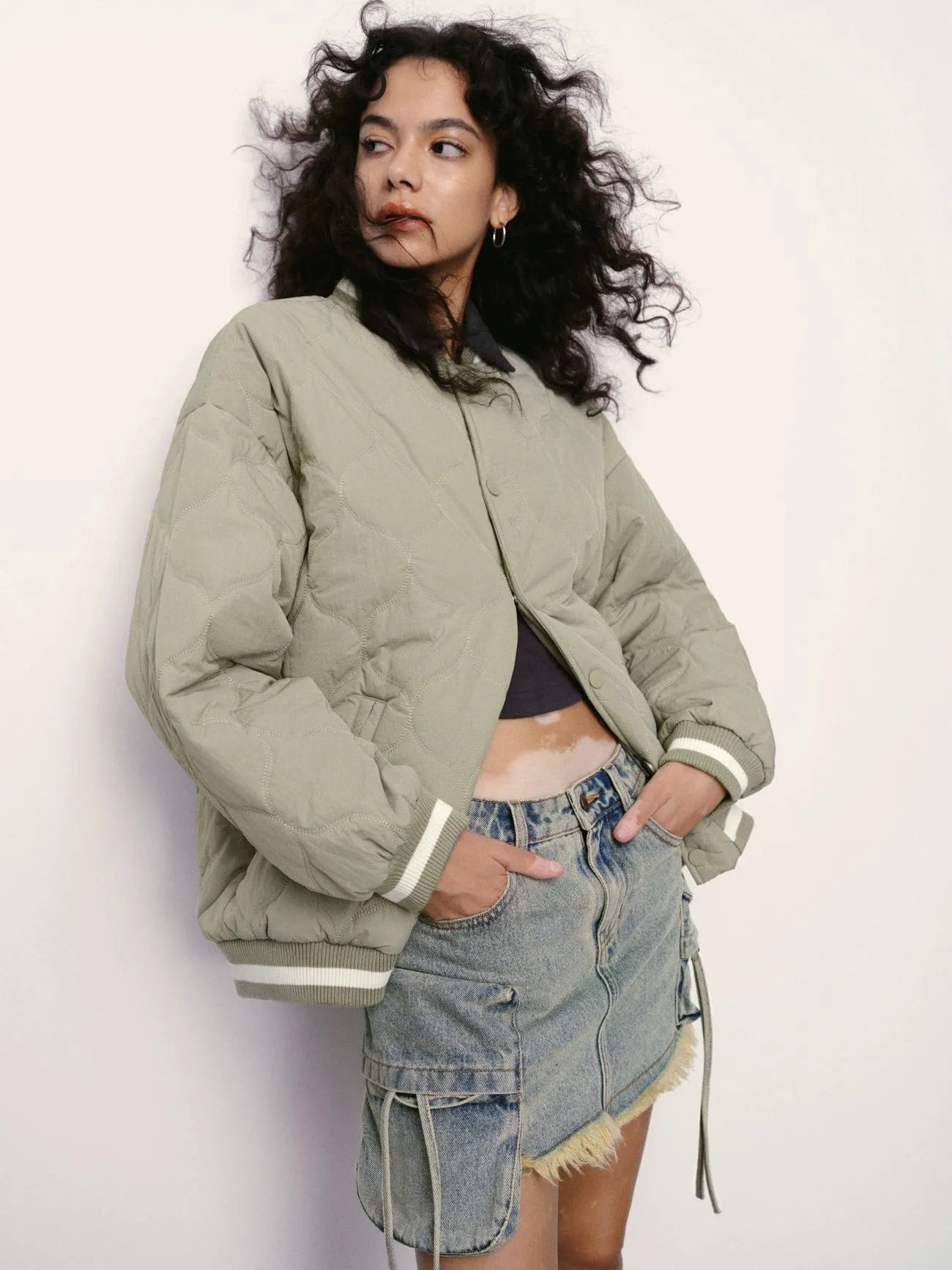 Drawstring Hem Padded Jackets