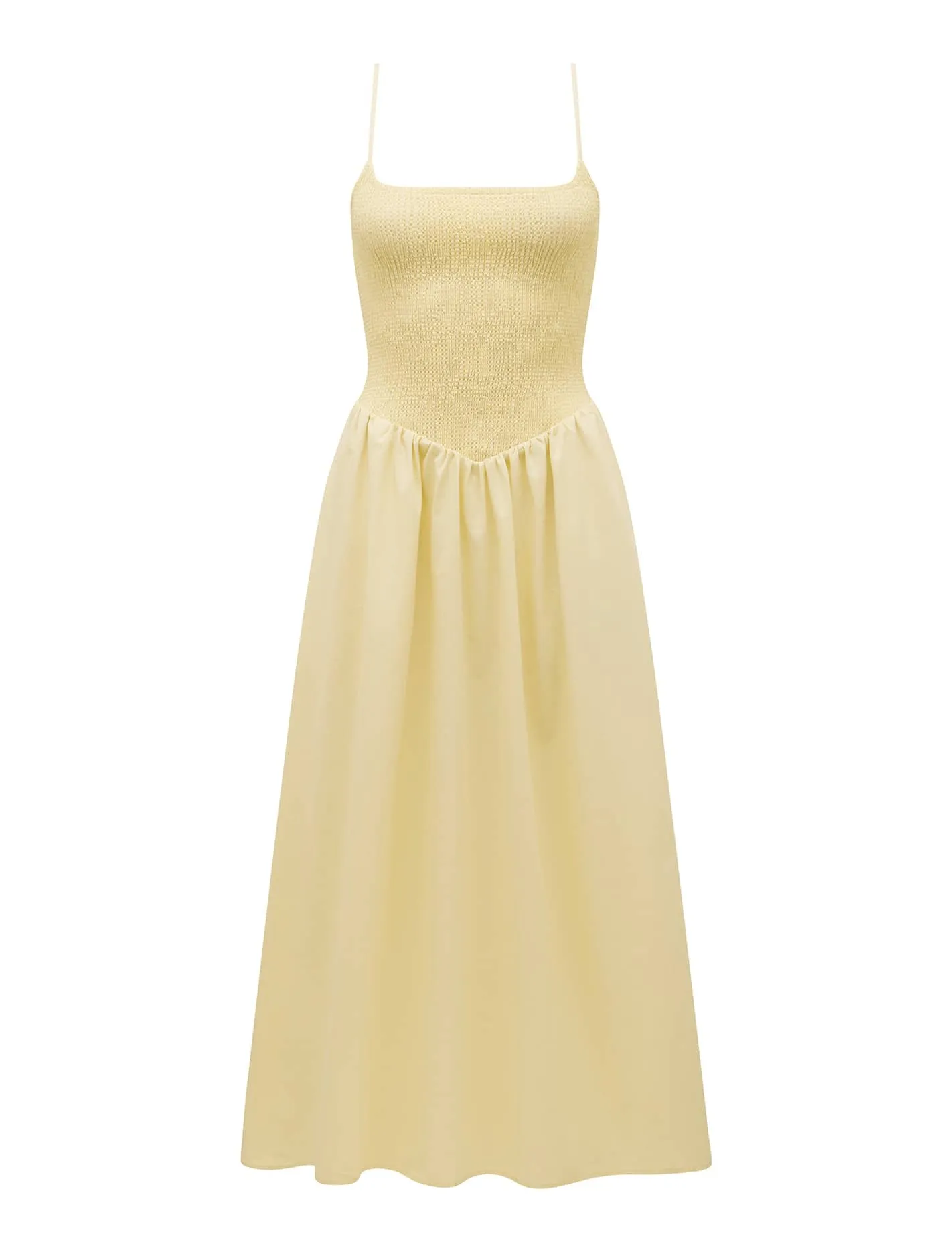 Dylan Petite Shirred Cotton Midi Dress
