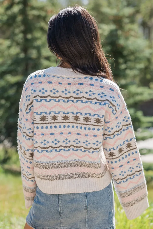 Fair and Square Beige Multi Fair Isle Cardigan SALE