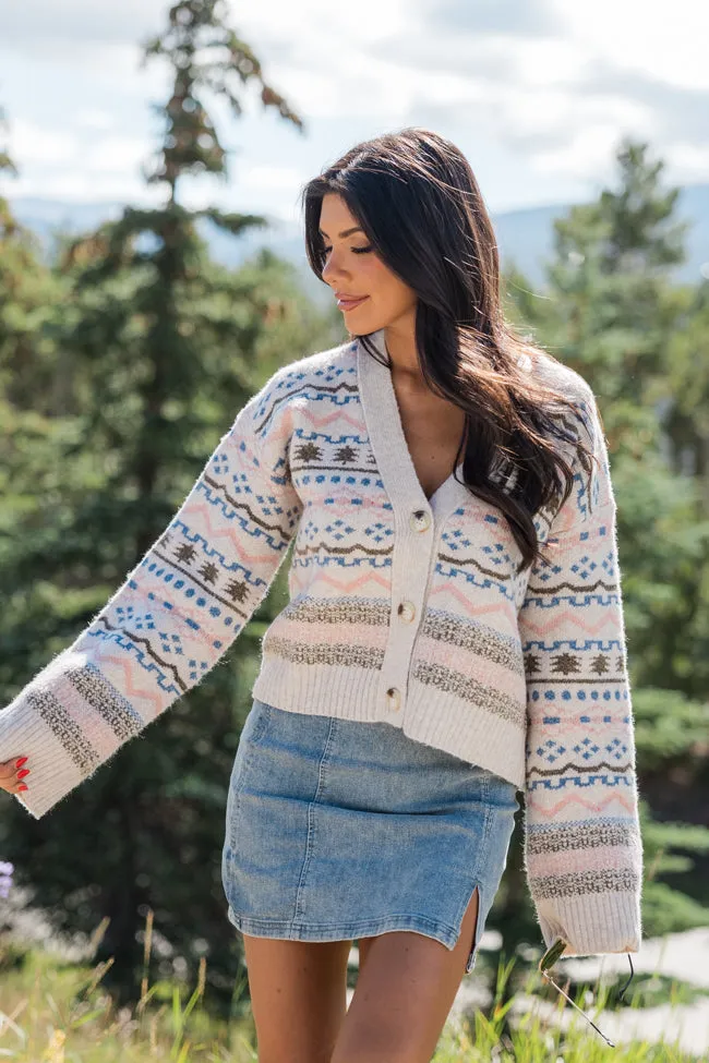 Fair and Square Beige Multi Fair Isle Cardigan SALE