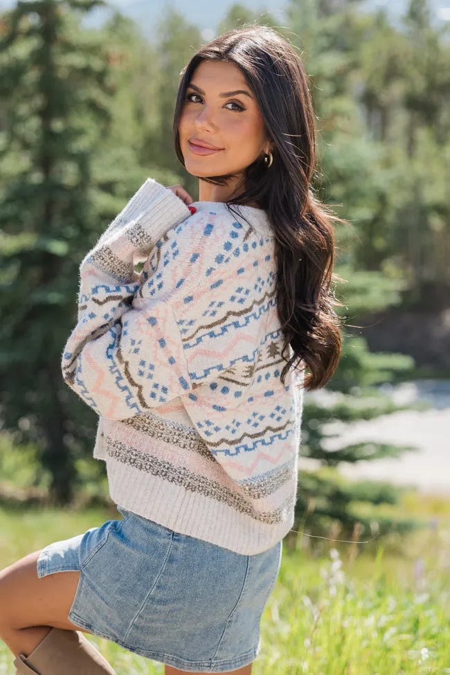 Fair and Square Beige Multi Fair Isle Cardigan SALE