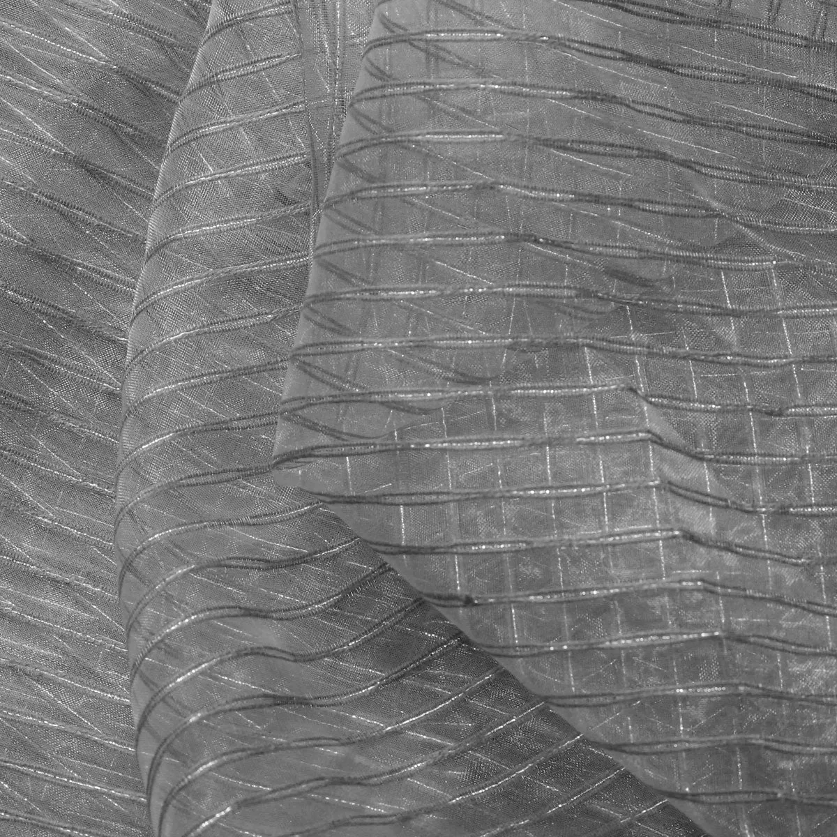 Gray Angel Striped Sheer Drapery Home Decor Fabric