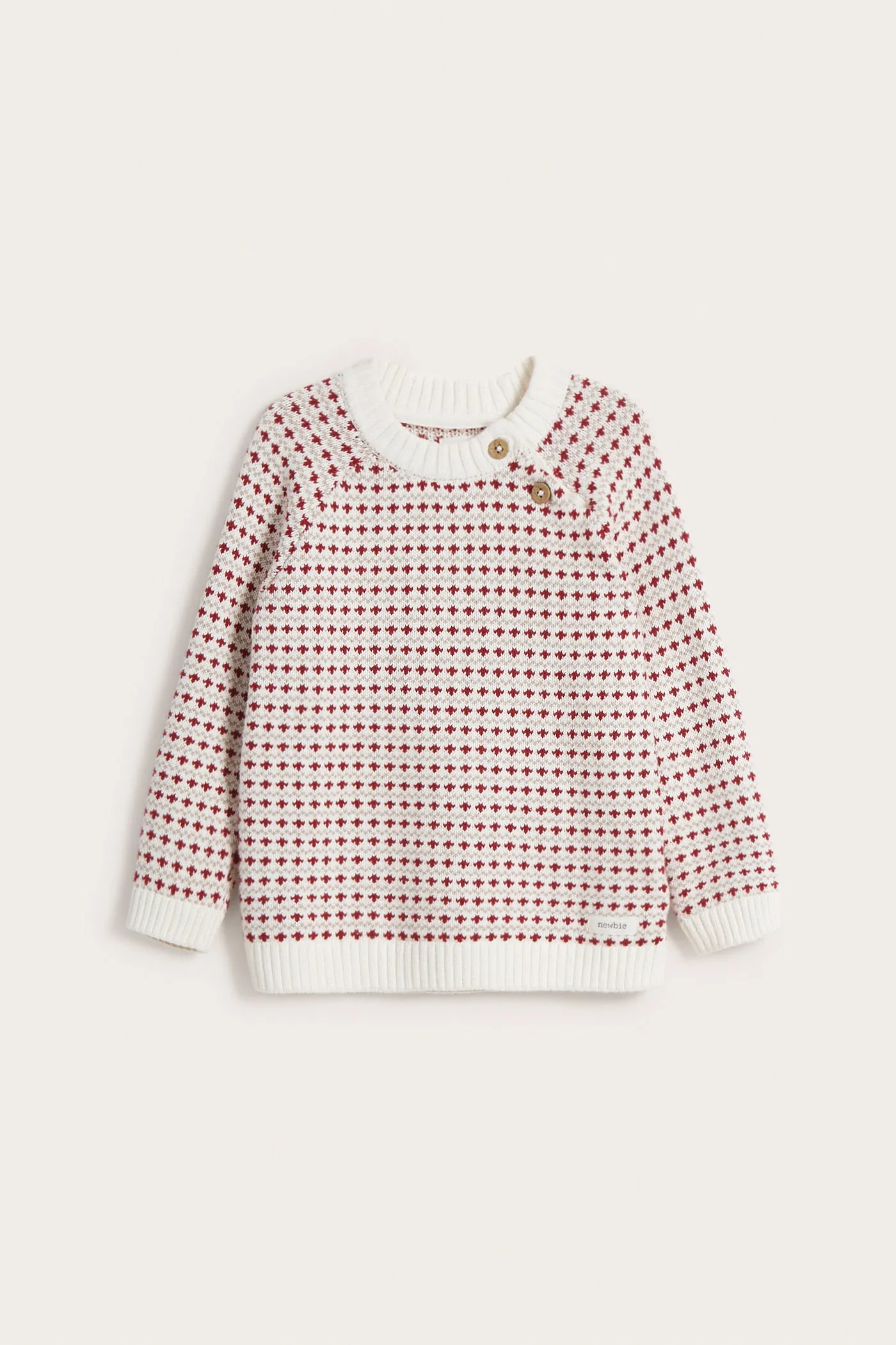 Kids' white jacquard-knit jumper