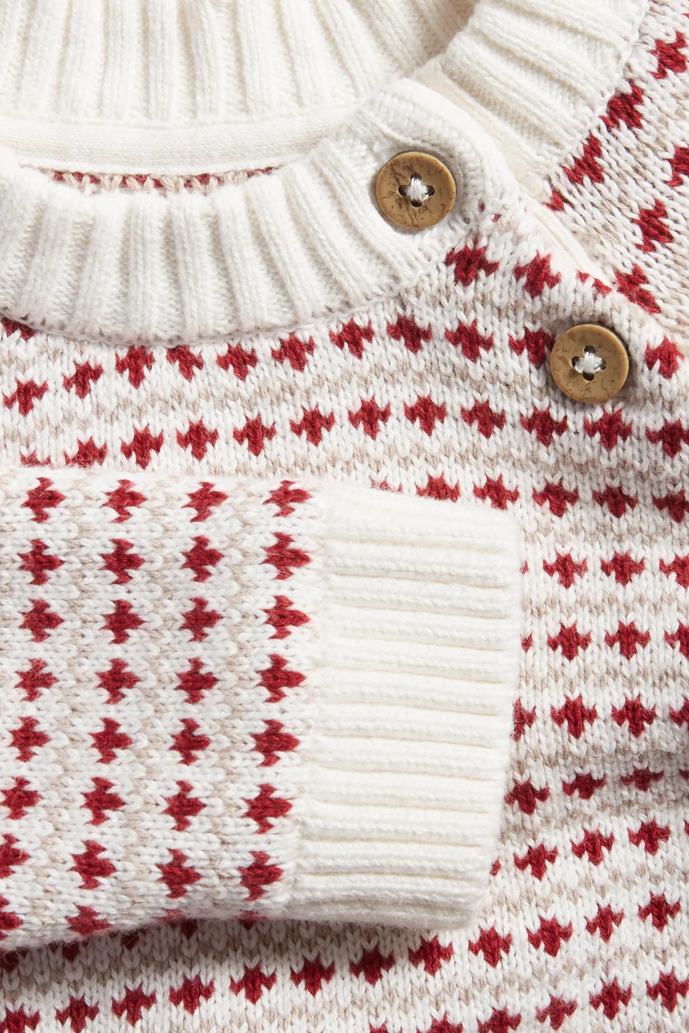 Kids' white jacquard-knit jumper