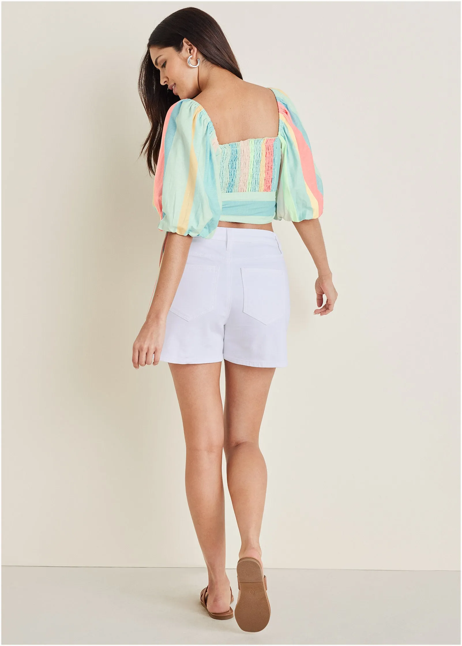 Linen Wrap Top - Boardwalk Stripe
