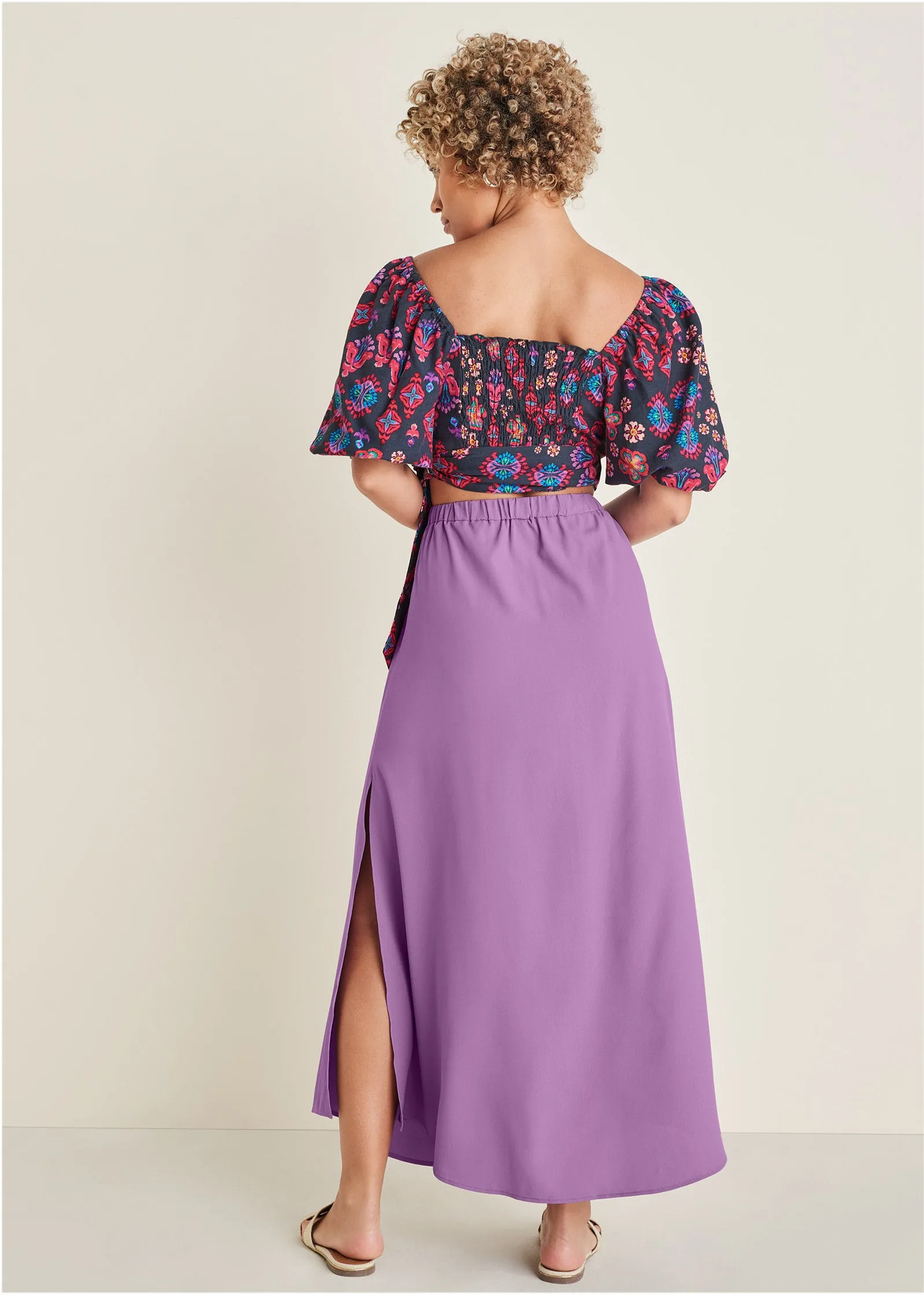 Linen Wrap Top - Modern Folk Floral