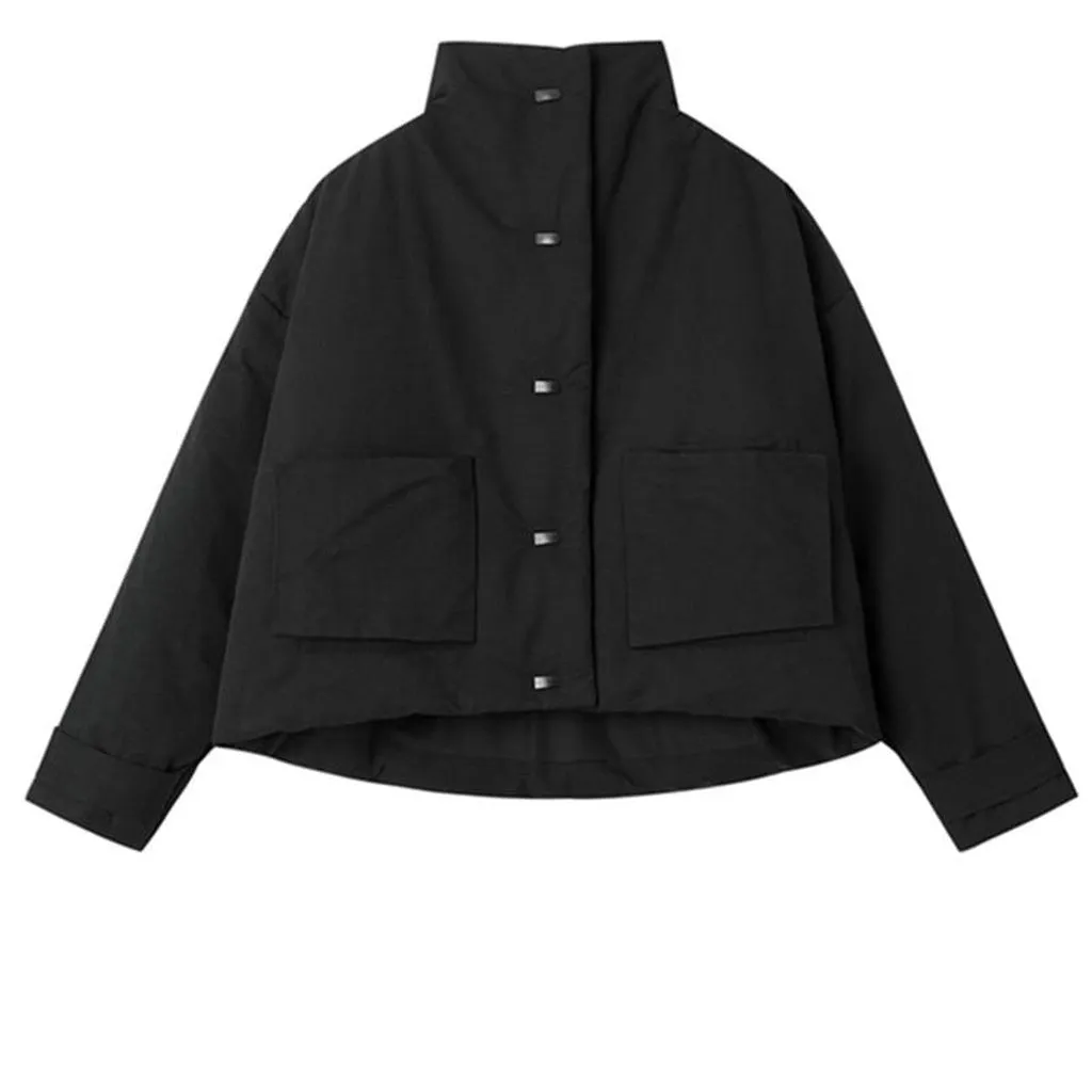 MARIGOLDSHADOWS - Original Hanami Stand Collar Cotton Padded Coat
