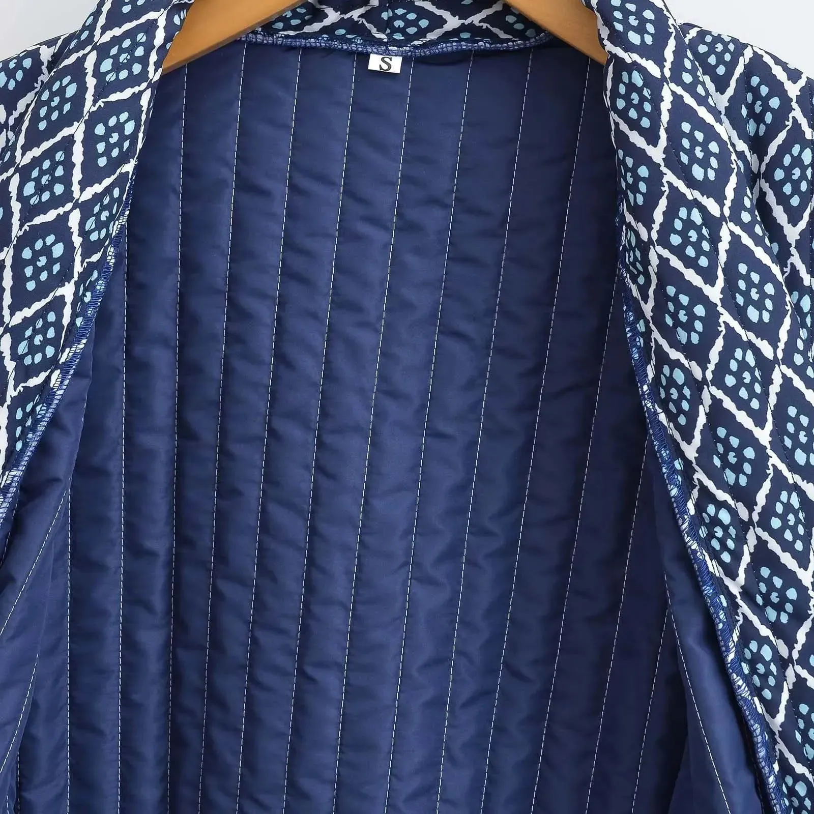 MQTIME  -  Vintage Quilted Jacket For Women Autumn Winter Thick Warm Outerwear Female Open Front Padded Coat Lightweight Cotton Down Coats
