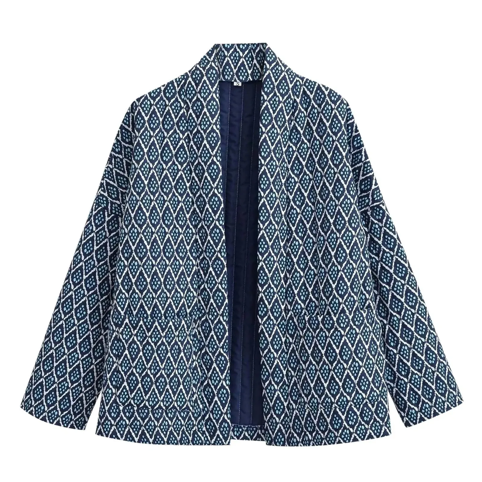MQTIME  -  Vintage Quilted Jacket For Women Autumn Winter Thick Warm Outerwear Female Open Front Padded Coat Lightweight Cotton Down Coats