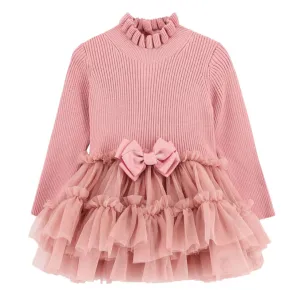 Pink 'Elin' Knitted Baby Dress