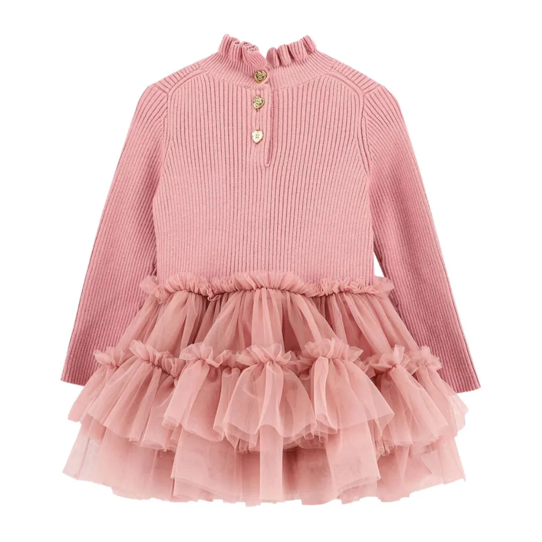 Pink 'Elin' Knitted Baby Dress