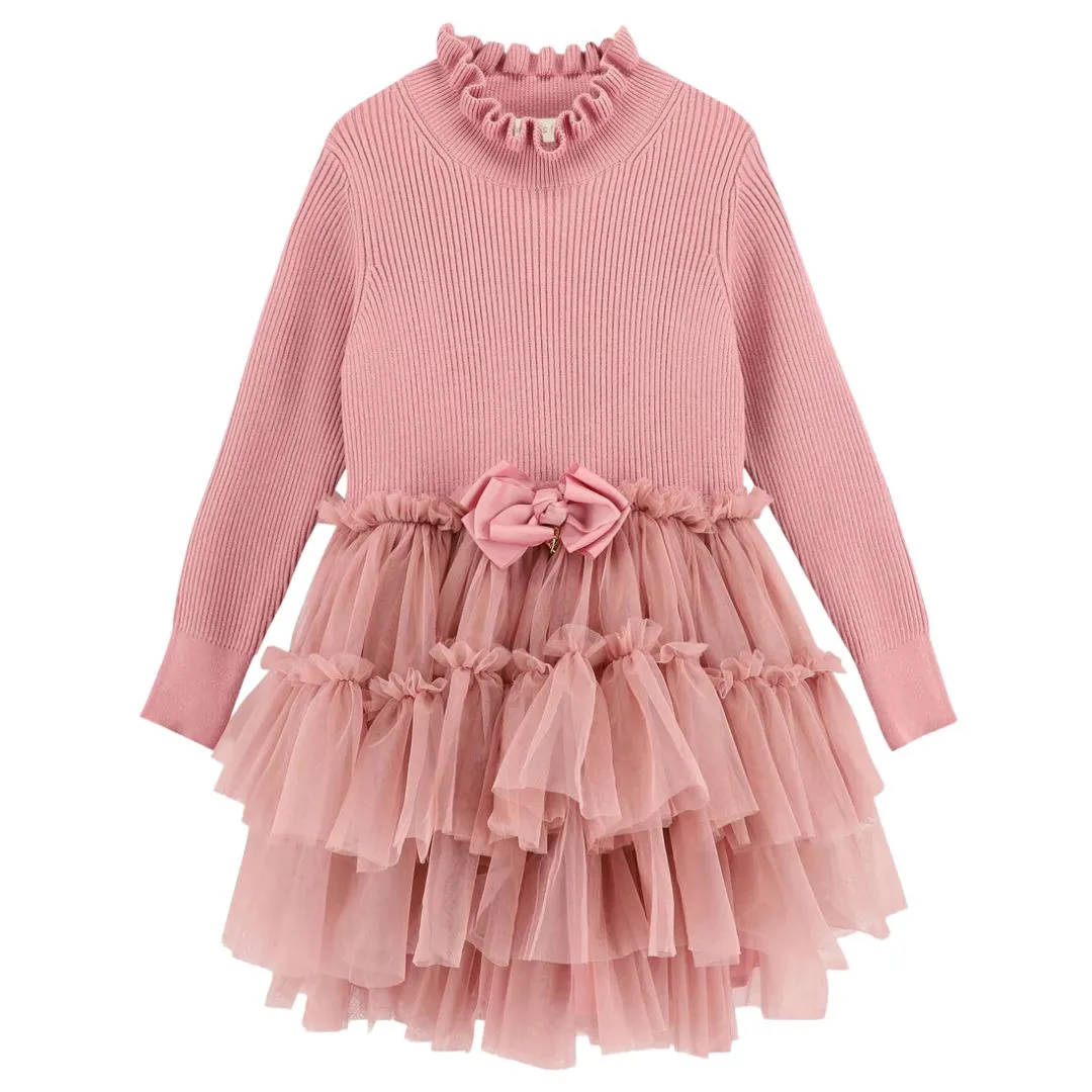 Pink 'Elin' Knitted Dress