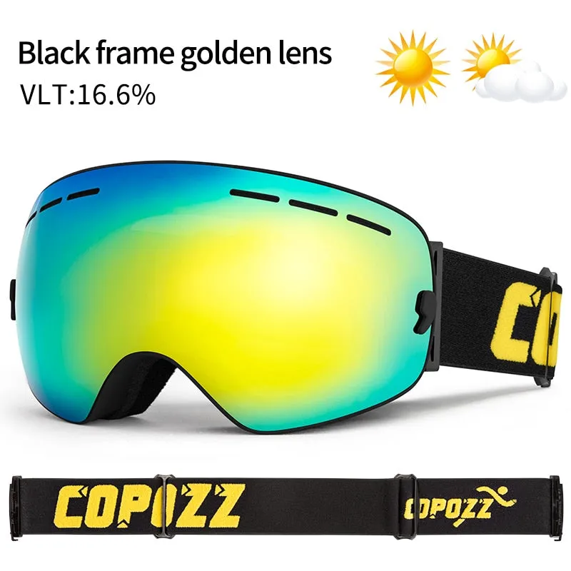 Professional Ski Goggles Double Layers Lens Anti-fog UV400 Big Ski Glasses Skiing Snowboard Men Women Snow Goggles