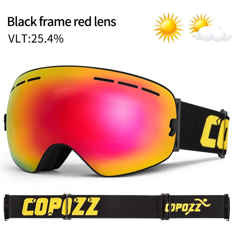 Professional Ski Goggles Double Layers Lens Anti-fog UV400 Big Ski Glasses Skiing Snowboard Men Women Snow Goggles