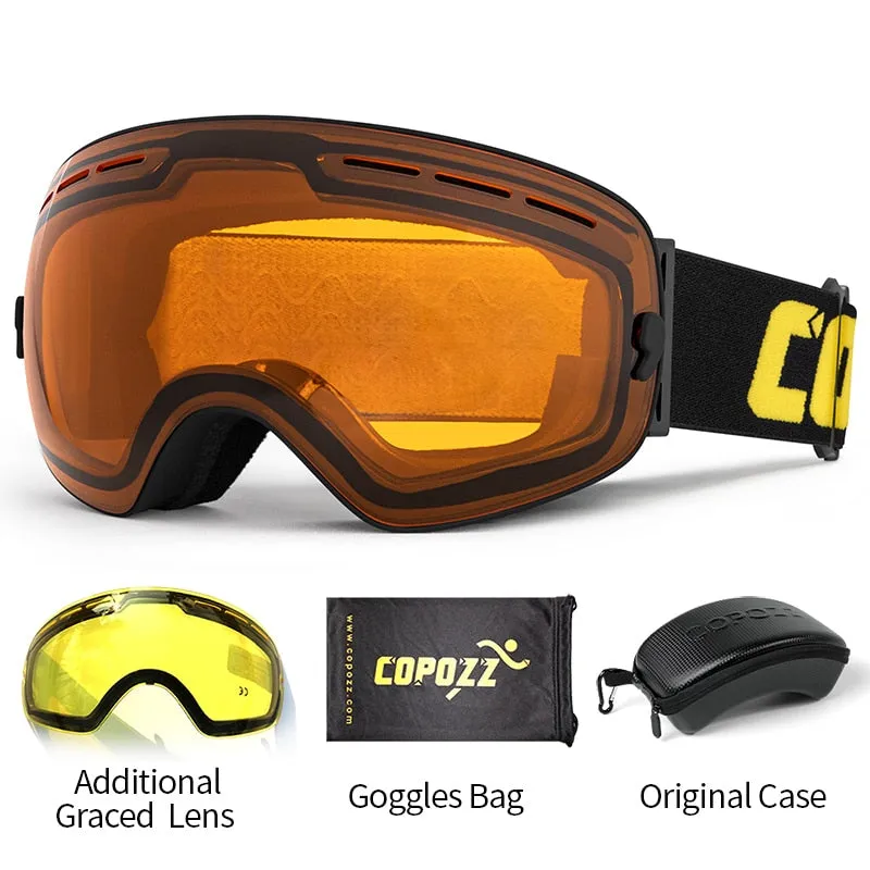 Professional Ski Goggles Double Layers Lens Anti-fog UV400 Big Ski Glasses Skiing Snowboard Men Women Snow Goggles