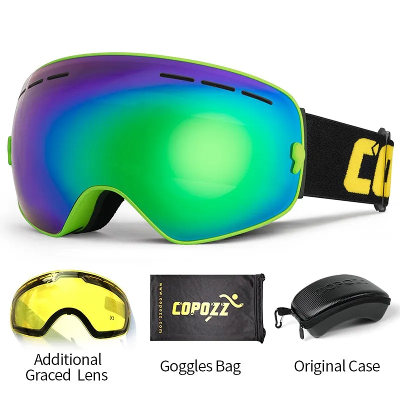 Professional Ski Goggles Double Layers Lens Anti-fog UV400 Big Ski Glasses Skiing Snowboard Men Women Snow Goggles