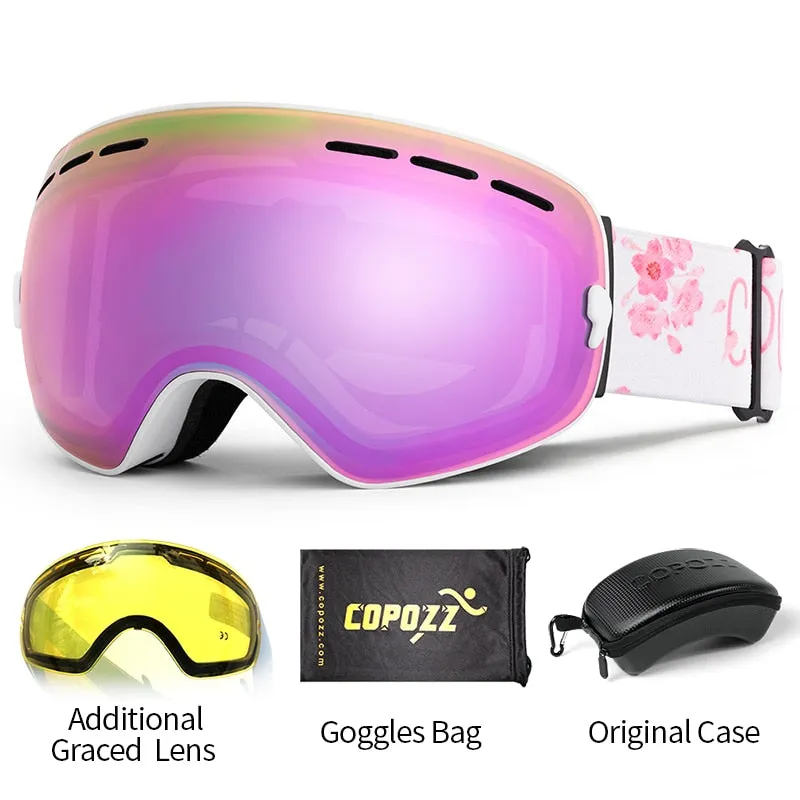 Professional Ski Goggles Double Layers Lens Anti-fog UV400 Big Ski Glasses Skiing Snowboard Men Women Snow Goggles
