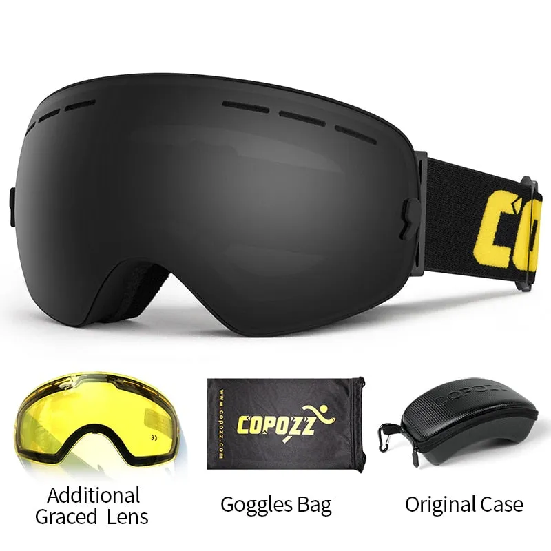 Professional Ski Goggles Double Layers Lens Anti-fog UV400 Big Ski Glasses Skiing Snowboard Men Women Snow Goggles