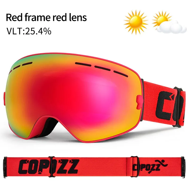 Professional Ski Goggles Double Layers Lens Anti-fog UV400 Big Ski Glasses Skiing Snowboard Men Women Snow Goggles
