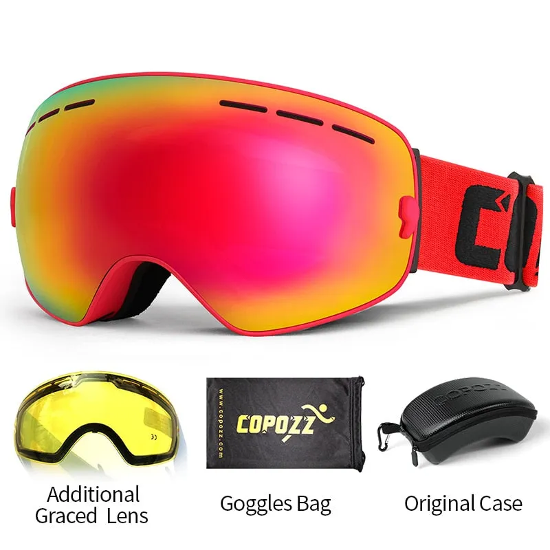 Professional Ski Goggles Double Layers Lens Anti-fog UV400 Big Ski Glasses Skiing Snowboard Men Women Snow Goggles