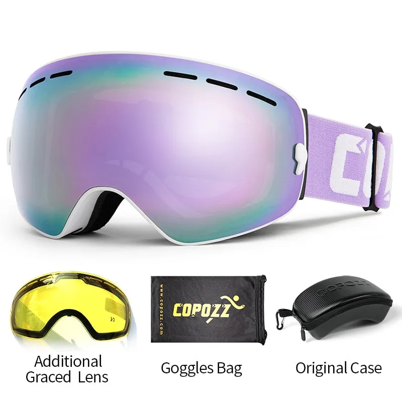 Professional Ski Goggles Double Layers Lens Anti-fog UV400 Big Ski Glasses Skiing Snowboard Men Women Snow Goggles