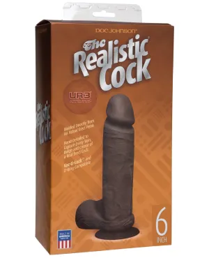 Realistic 6" Ultraskyn Cock w/Balls - Black