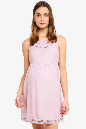 Sleeveless Charee Sweet Heart Nursing Dress Pink