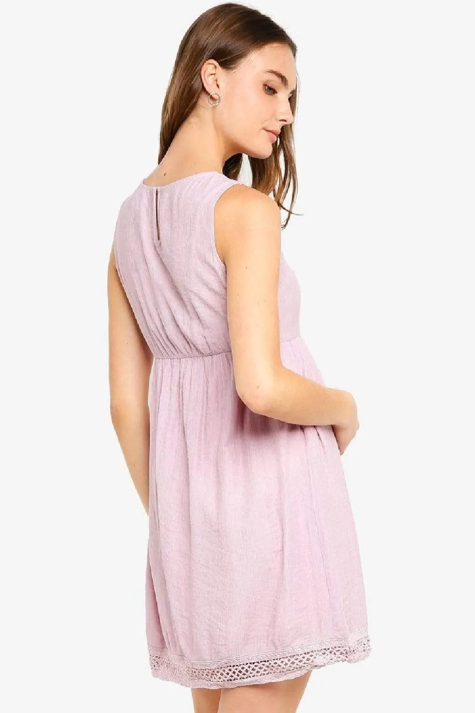 Sleeveless Charee Sweet Heart Nursing Dress Pink