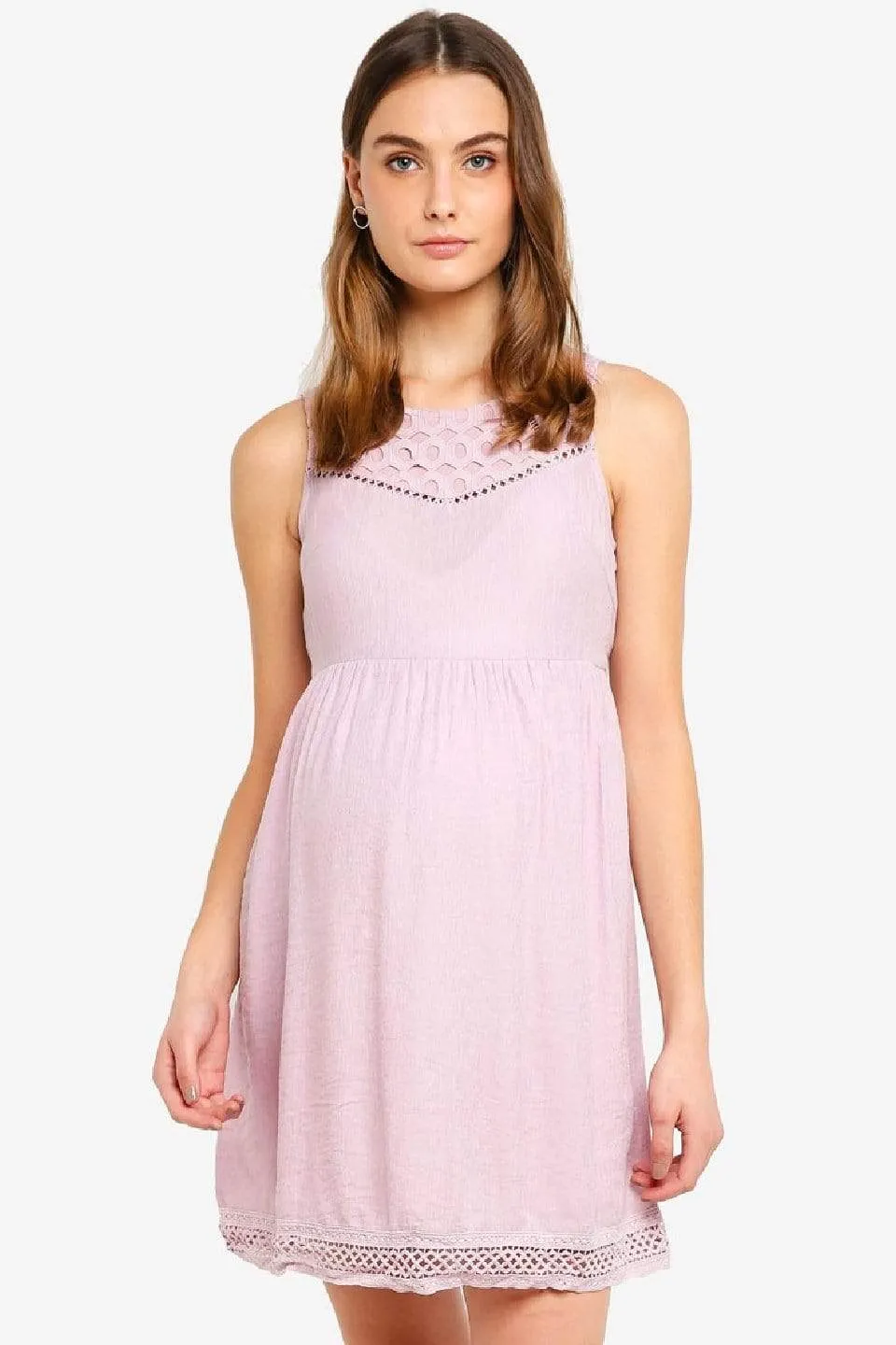 Sleeveless Charee Sweet Heart Nursing Dress Pink