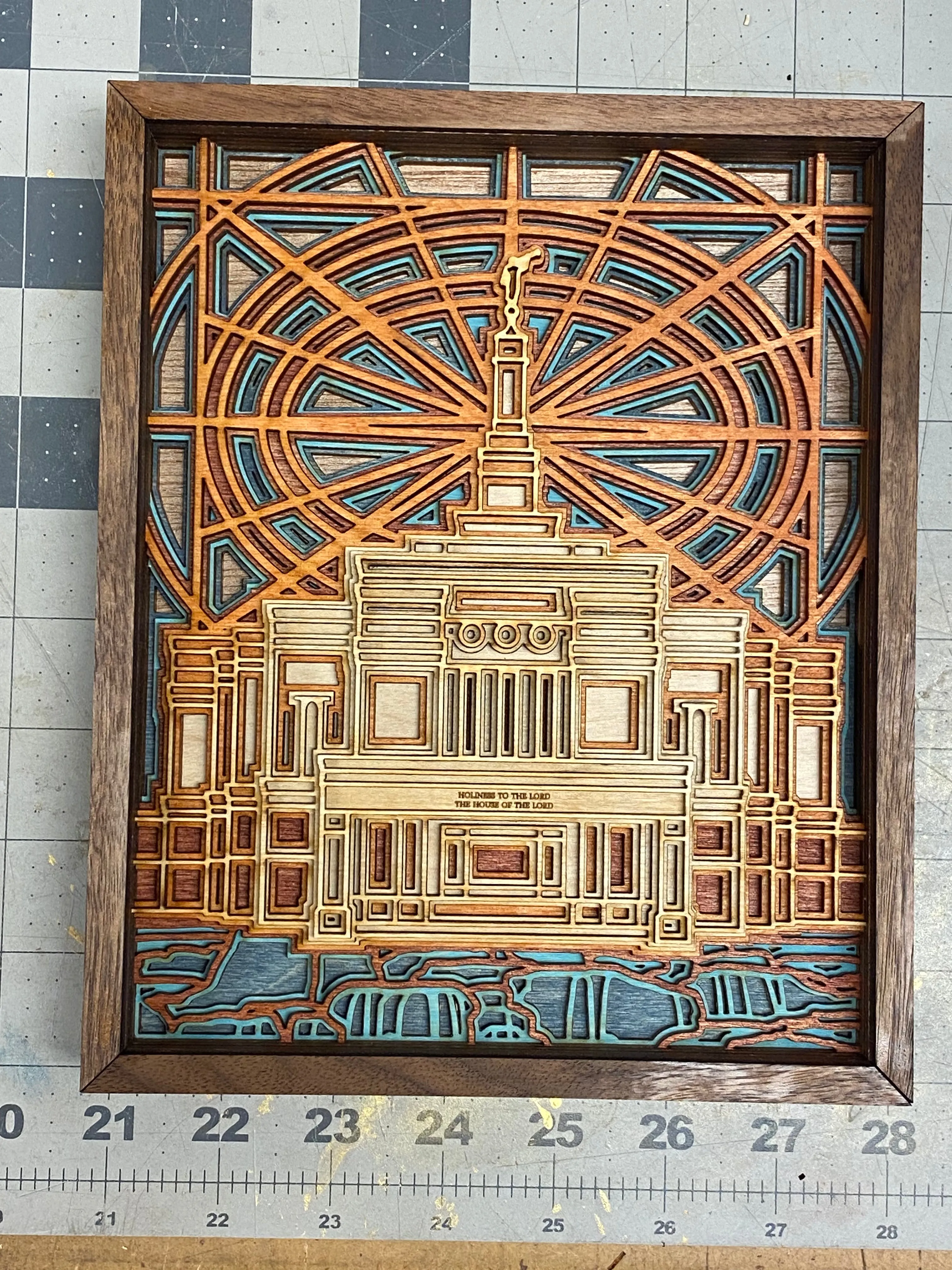 Snowflake ArizonaTemple Layered Wood Plaque