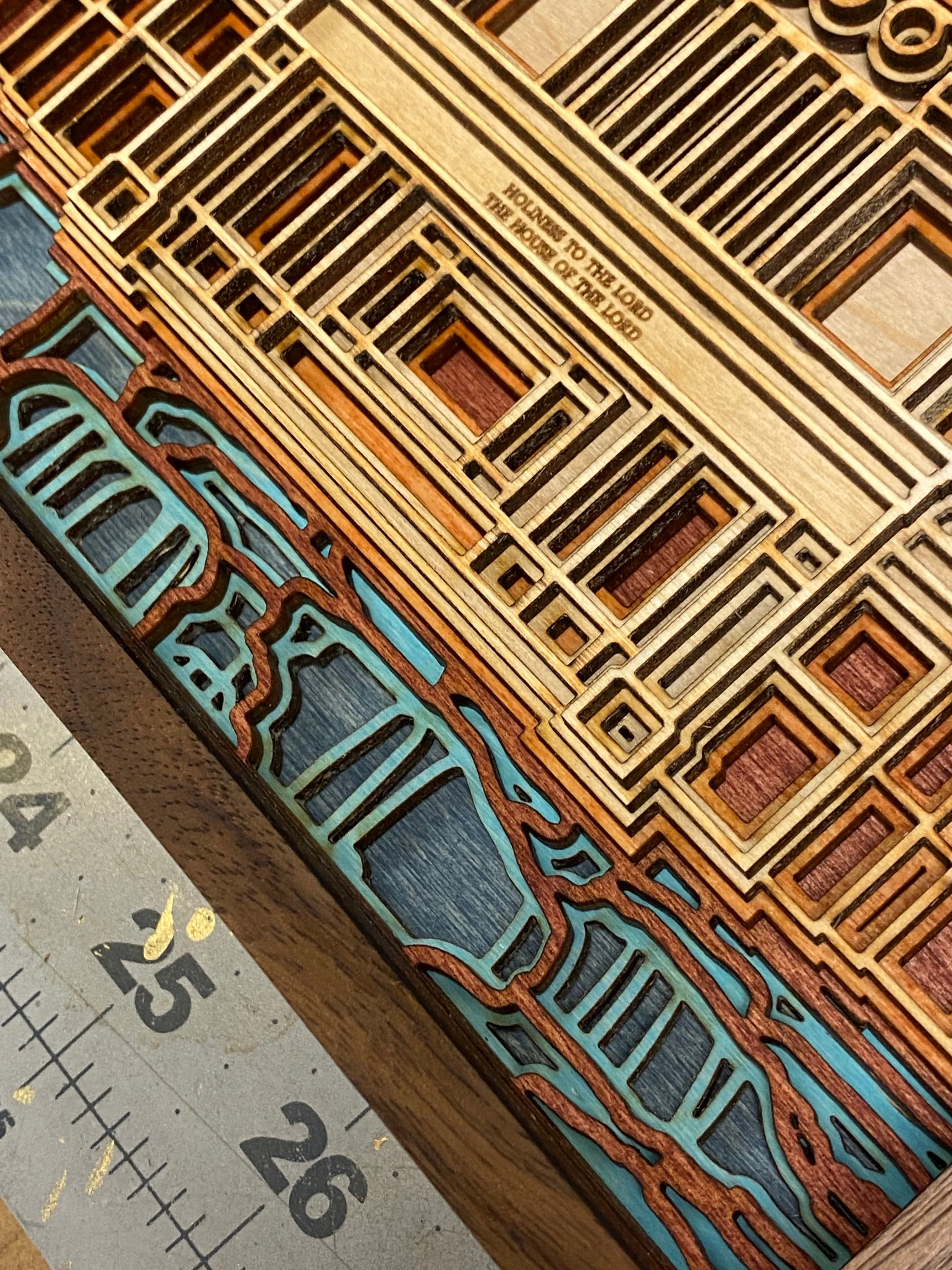 Snowflake ArizonaTemple Layered Wood Plaque