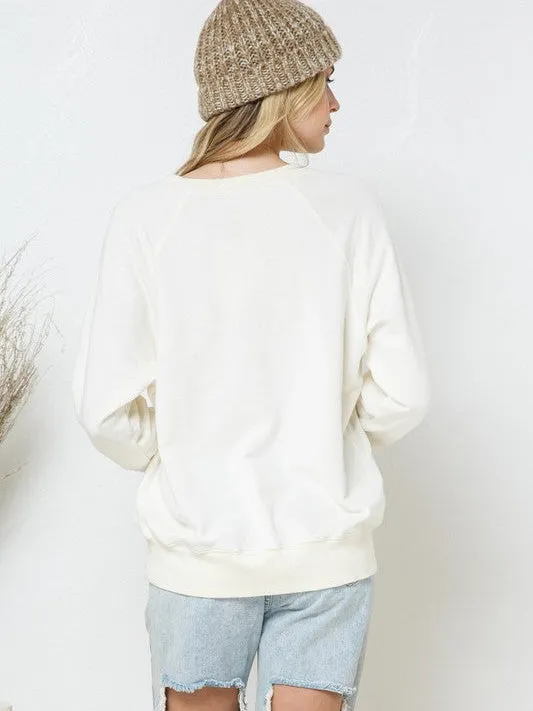 Star Studded Graphic Tiger French Terry Sweatshirt