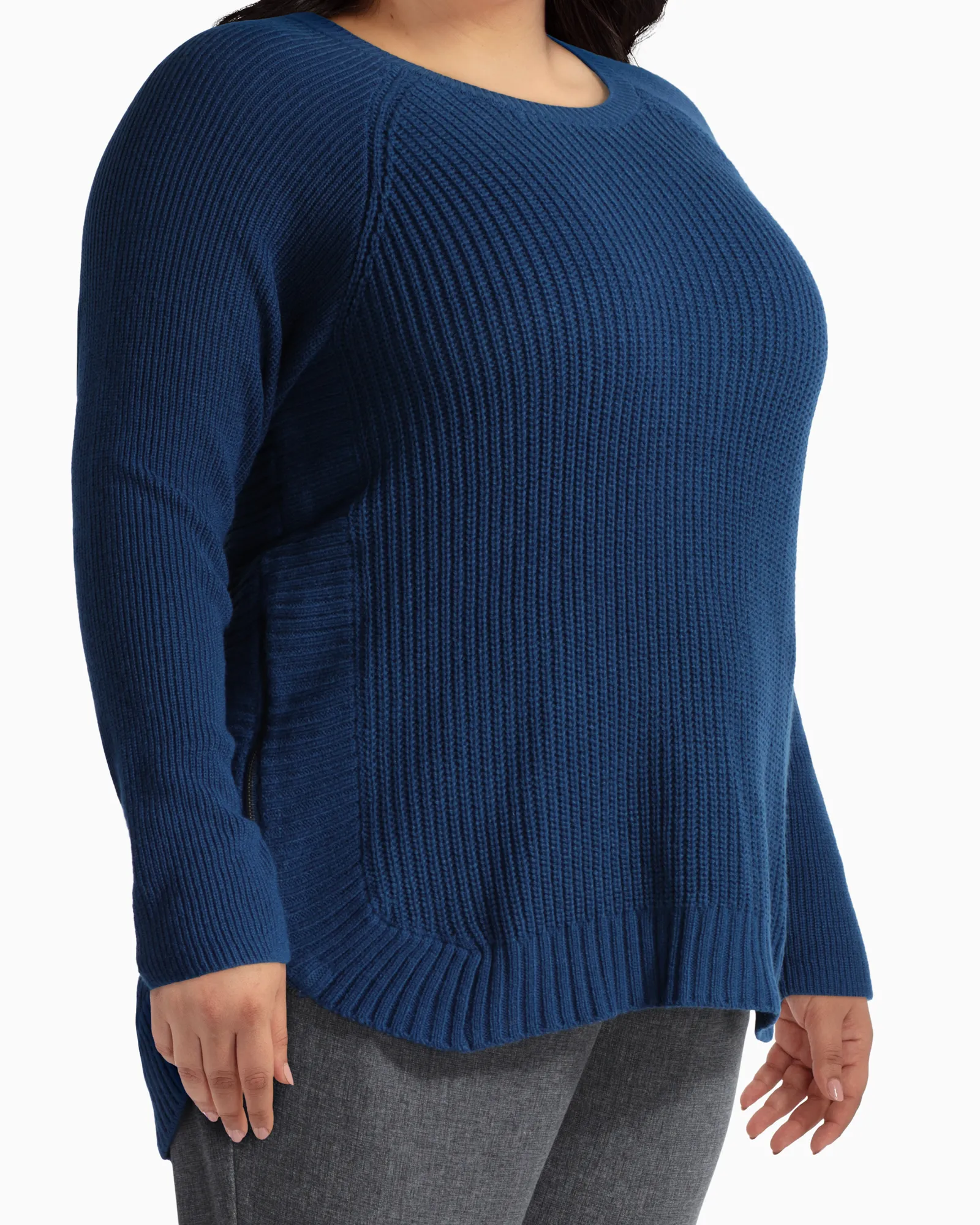 Tanya Side Zip Sweater | Royal Blue