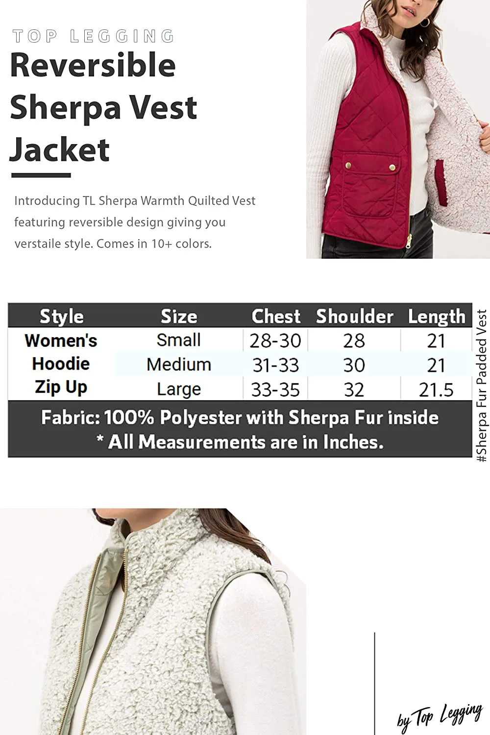 TOP LEGGING TL Women's Padded Lightweight Packable Puffer Vest Stand Collar Zip Up Jacket