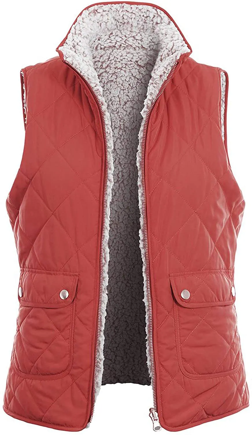 TOP LEGGING TL Women's Padded Lightweight Packable Puffer Vest Stand Collar Zip Up Jacket