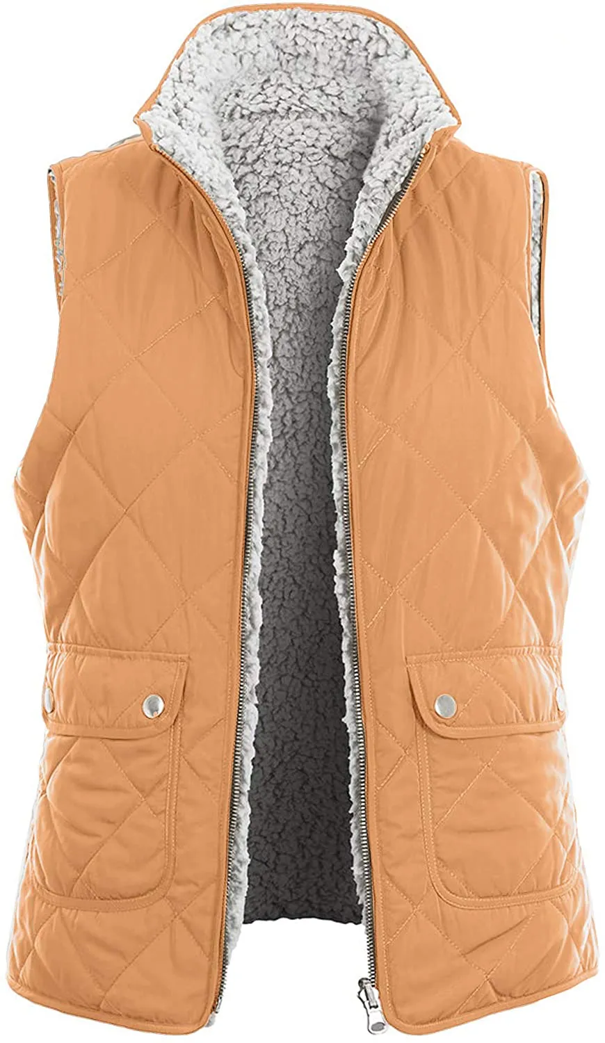 TOP LEGGING TL Women's Padded Lightweight Packable Puffer Vest Stand Collar Zip Up Jacket