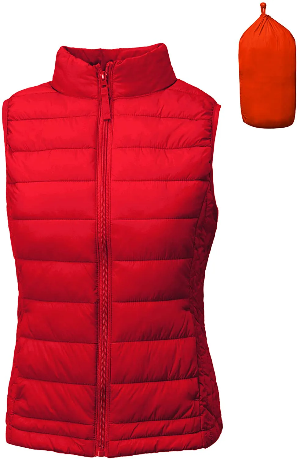 TOP LEGGING TL Women's Padded Lightweight Packable Puffer Vest Stand Collar Zip Up Jacket