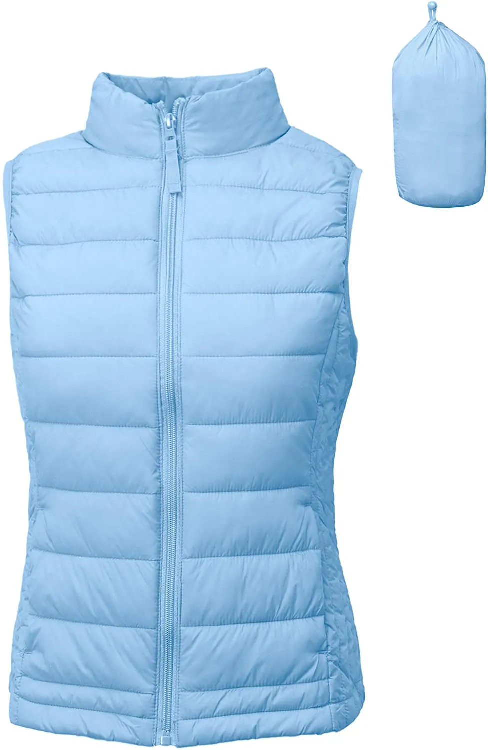 TOP LEGGING TL Women's Padded Lightweight Packable Puffer Vest Stand Collar Zip Up Jacket