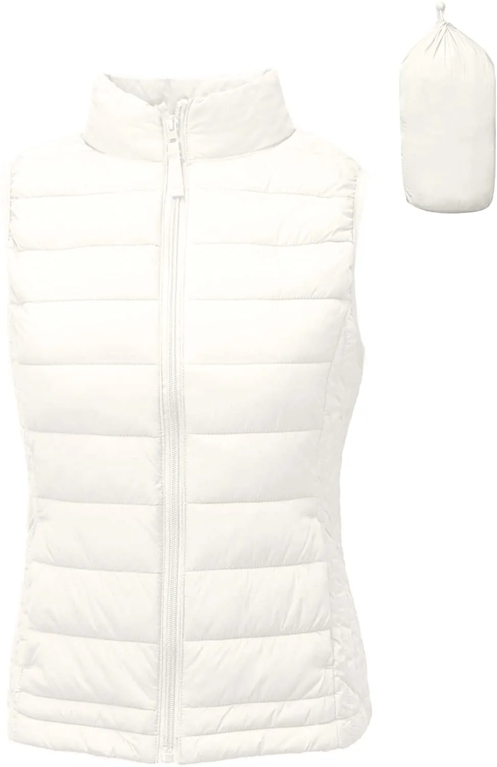 TOP LEGGING TL Women's Padded Lightweight Packable Puffer Vest Stand Collar Zip Up Jacket