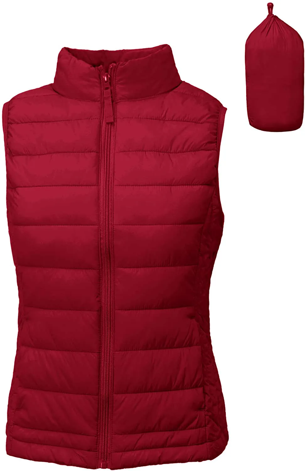 TOP LEGGING TL Women's Padded Lightweight Packable Puffer Vest Stand Collar Zip Up Jacket
