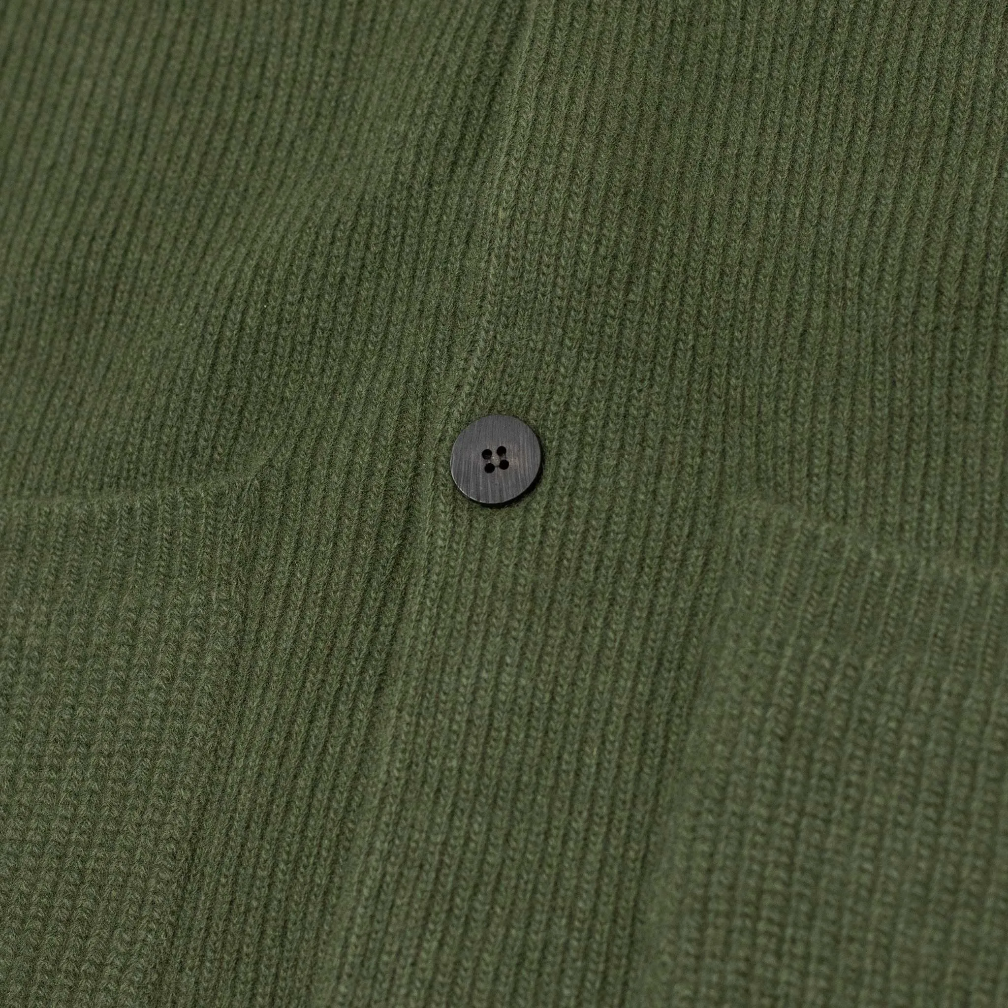 V-neck cardigan in green wool and cashmere