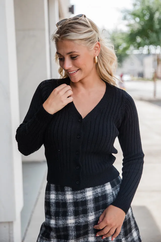 What You Needed Black Ribbed Cardigan SALE